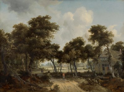Farmhouses in a Forest Landscape by Meindert Hobbema
